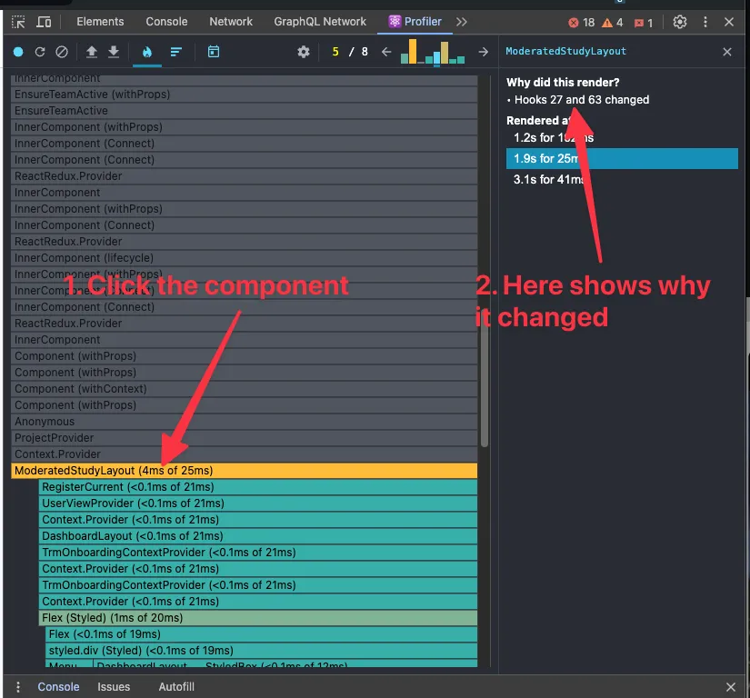 picture of component tree in dev tools